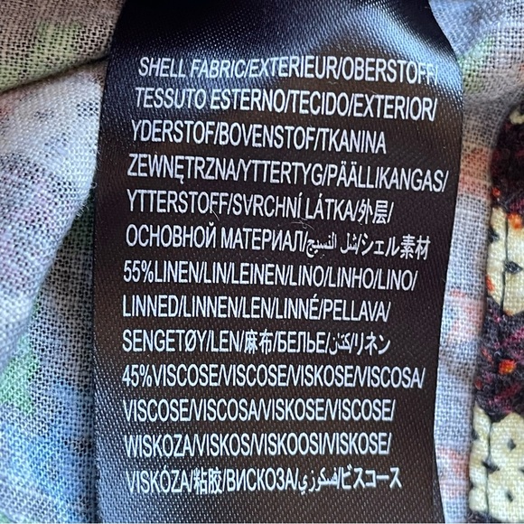 Farm Rio Macaw Night Linen-Blend Mini Dress Pockets Linen Viscose Size XS - Picture 11 of 15